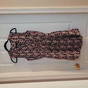 Gap navy pink floral tank dress small